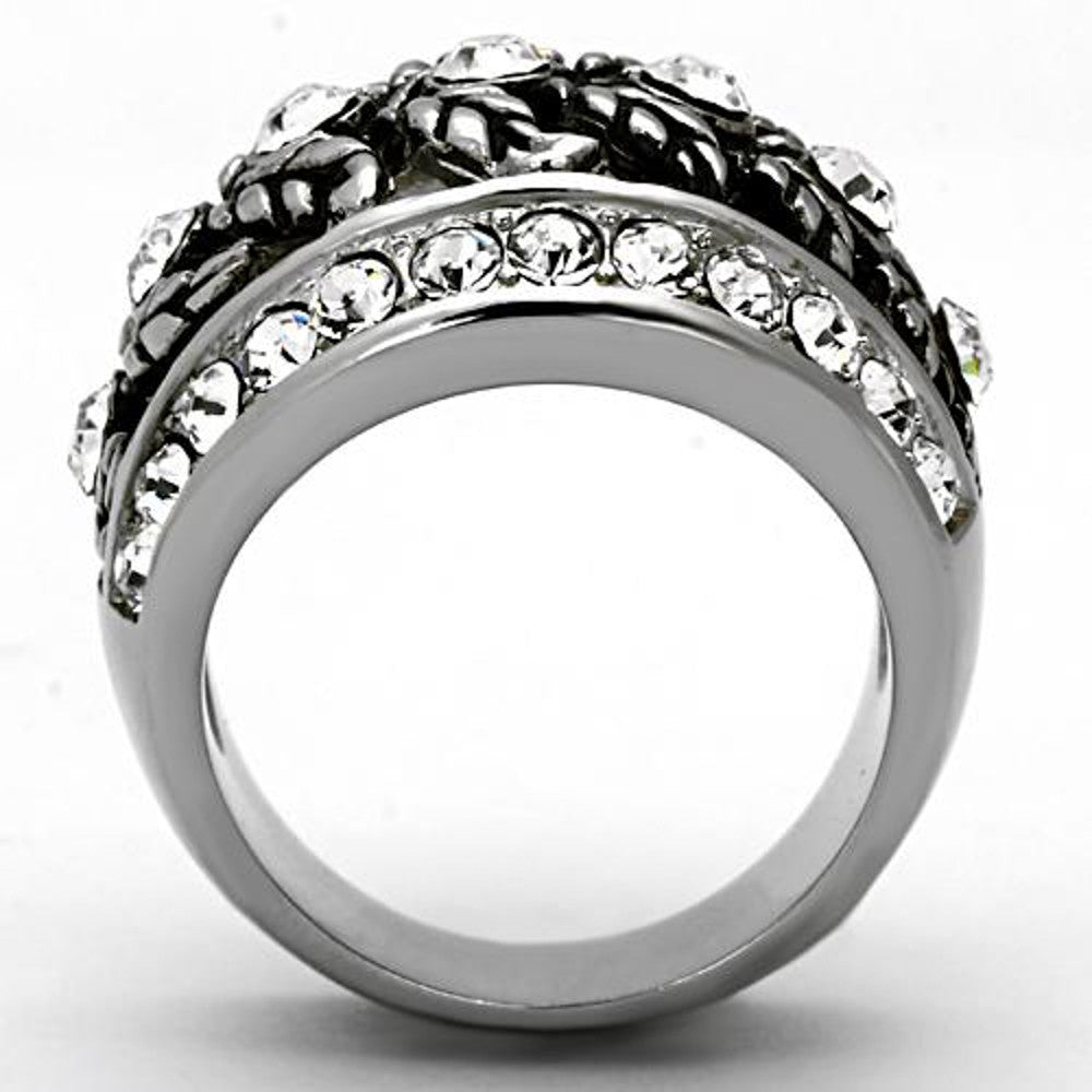 ARTK1015  Stainless Steel Stunning Women's Crystal Antique Dome Fashion Ring Size 5-10